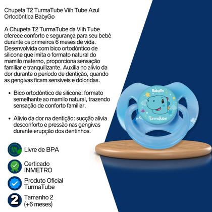 Imagem de Chupeta T2 TurmaTube ViihTube Azul Ortodôntica BabyGo