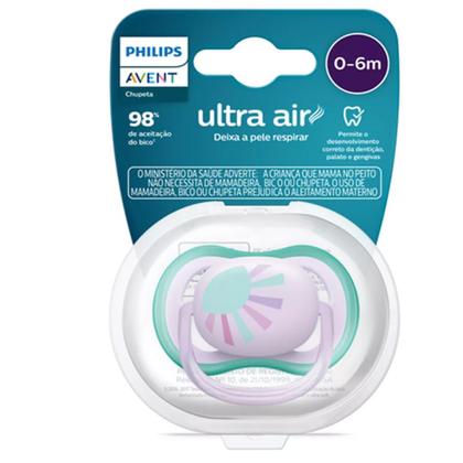 Imagem de Chupeta Ultra Air 0-6m Rosa Sol Arco-iris Philips Avent