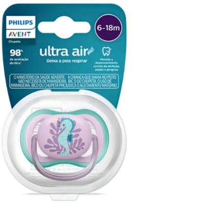 Imagem de Chupeta Ultra Air Avent Cavalo Marinho Menina 6 18 Meses