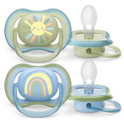 Imagem de Chupeta ULTRA AIR Dupla Decorada 0-6M Azul e Verde Philips AVENT SCF085/58