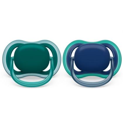 Imagem de Chupeta ULTRA AIR Dupla Lisa 6-18M AZ/VD Philips AVENT SCF085/31