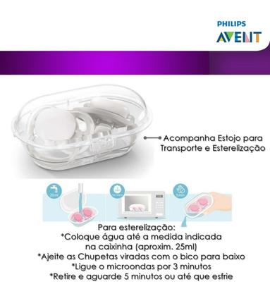 Imagem de Chupeta Ultra Air Happy c/2 Pássaro/Kiss Me 0-6 meses -Avent