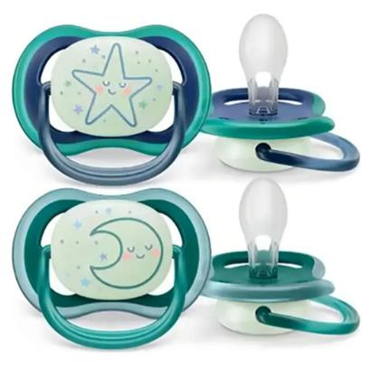 Imagem de Chupeta Ultra Air Noturna 6-18m Azul/verde - Dupla - Philips