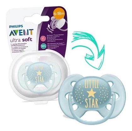 Imagem de Chupeta Ultra Soft Decorada Philips Avent - Azul 6-18