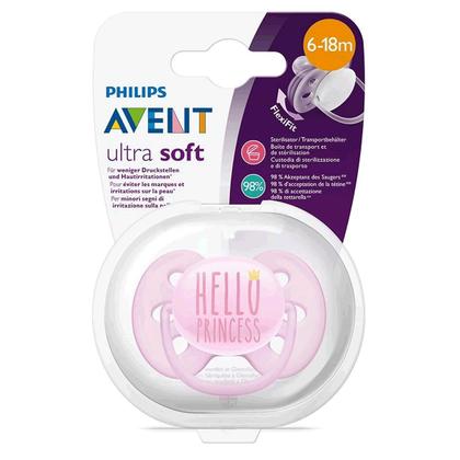 Imagem de Chupeta Ultra Soft Decorada Rosa Philips Avent SCF529/01