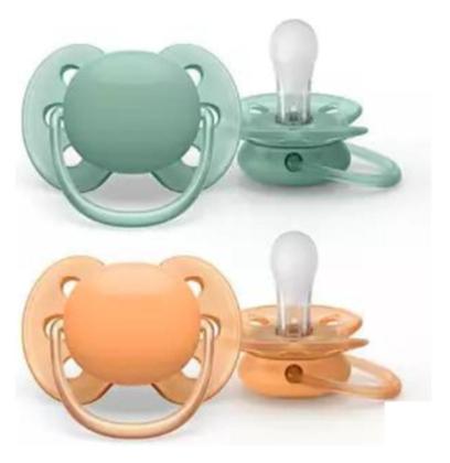 Imagem de Chupeta Ultra Soft Dupla 0 A 6m Verde E Laranja Philips Avent SCF091 03
