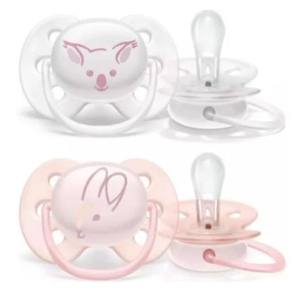 Imagem de Chupeta Ultrasoft 0-6m c/2 Coelha Rosa Philips Avent