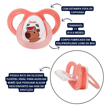 Imagem de Chupeta Vent T1 Capivara Com Bico de Silicone Ortodôntico de 0 a 6 meses