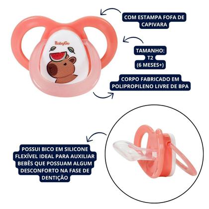 Imagem de Chupeta Vent T2 Capivara Com Bico de Silicone Ortodôntico +6 Meses