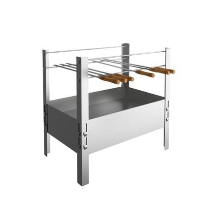 Imagem de Churrasqueira 50cm desmontavel aço galvanizado Qualinox 3850 com 4 espetos