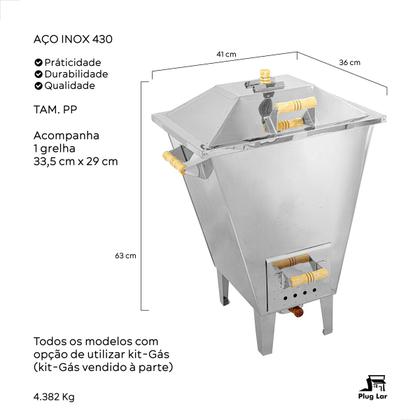 Imagem de Churrasqueira a Bafo Inox 430 Tamanho PP  Perfeita para Peq