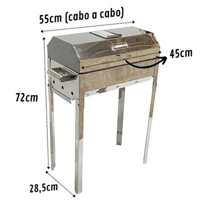 Imagem de Churrasqueira a Bafo Inox Alta Portatil Churrasco Camping