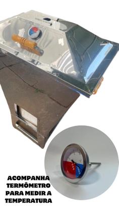 Imagem de Churrasqueira a Bafo Inox PP com Kit gás + Termômetro