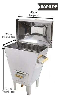 Imagem de Churrasqueira a Bafo Inox PP com Kit gás + Termômetro