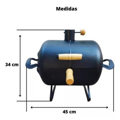 Imagem de Churrasqueira A Bafo Portátil Carvão Premium Com Grelha Inox