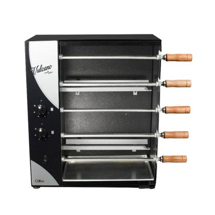 Imagem de Churrasqueira a Gás Rotativa Com 5 Espetos Giratórios Vulcano Cattiva Arke Assador Bivolt GLP