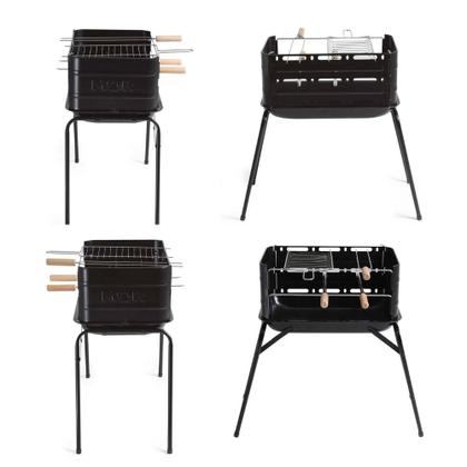 Imagem de Churrasqueira Carvão Com Grelha E 3 Espetos MONTANA 54x35x64cm 3005 MOR