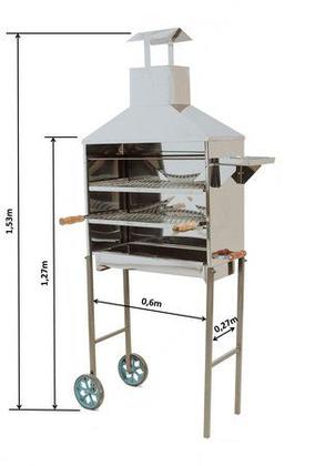 Imagem de CHURRASQUEIRA DE CARRINHO PARA ESPETINHOS INOX MODELO C-800i