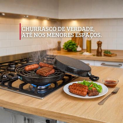 Imagem de Churrasqueira De Fogão Antiaderente 25Cm Preto Nacional