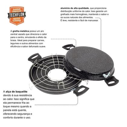 Imagem de Churrasqueira De Fogão Antiaderente 25Cm Preto Nacional
