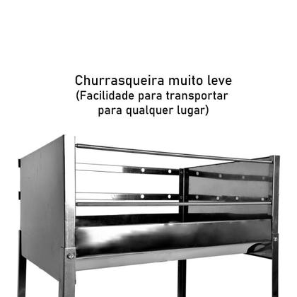 Imagem de Churrasqueira De Inox Com Rodinha + Grelha Moeda Média Inox