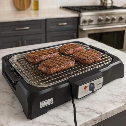 Imagem de Churrasqueira Elétrica 1800W 8 Níveis Portátil de Mesa 220v