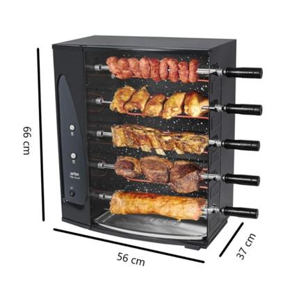 Imagem de Churrasqueira Elétrica Arke Rotativa Com 5 Espetos 220v Vitta Smart