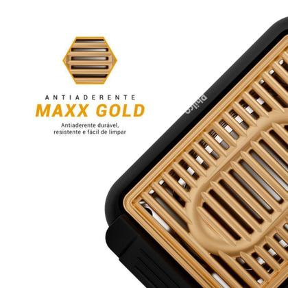 Imagem de Churrasqueira Elétrica Philco Antiaderente PCQ10A Maxx Gold 220V