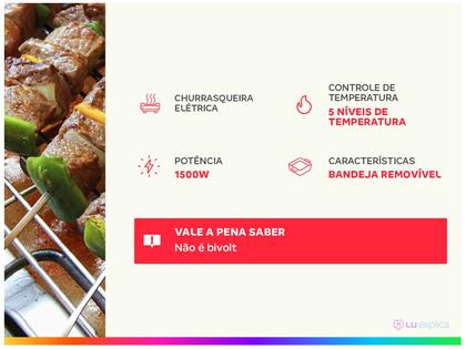 Imagem de Churrasqueira Elétrica Philco PCQ1500D com Grelha