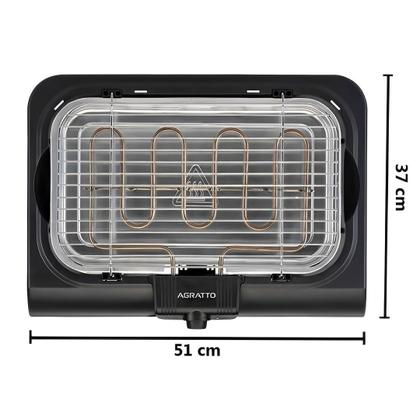 Imagem de Churrasqueira Elétrica Portátil de Mesa sem Fumaça Grill Preta 110V Agratto Ch2-01 127V