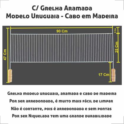 Imagem de Churrasqueira Espetinho Carrinho para Assar Espetinhos Inox 95 Com Coifa e 02 Grelhas
