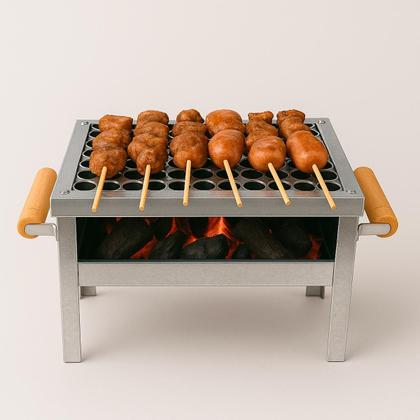 Imagem de Churrasqueira Galvanizada com Grelha Portátil Aço Anti CortePreta