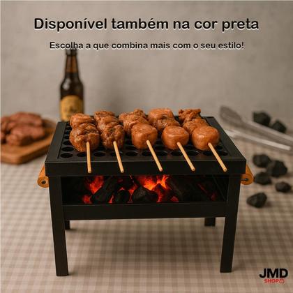 Imagem de Churrasqueira Galvanizada com Grelha Portátil Aço Anti CortePreta