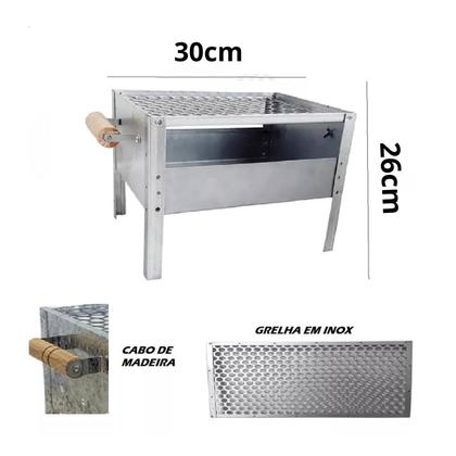 Imagem de Churrasqueira Galvanizada Com Grill Portátil Aço Anti Corte