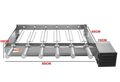 Imagem de Churrasqueira Gira Grill Baixo 6 Espetos Inox Giratorio Motor Weg