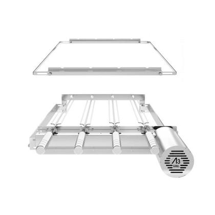 Imagem de Churrasqueira Giratória Ajustável para 4 Espetos Inox com Suporte Ajustável