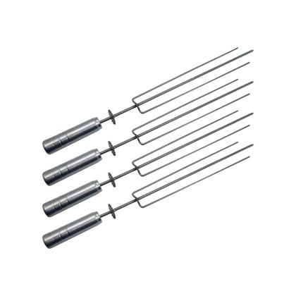 Imagem de Churrasqueira Giratória Ajustável para 4 Espetos Inox com Suporte Ajustável e 2 Grelhas Argentinas