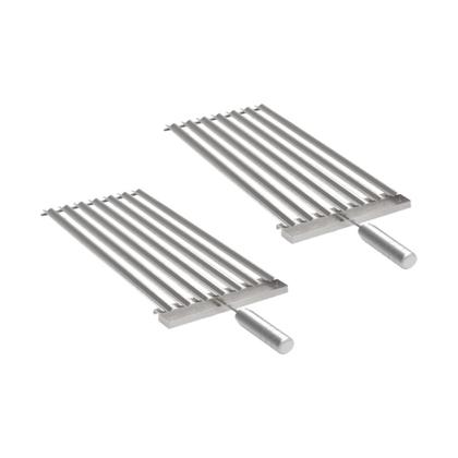 Imagem de Churrasqueira Giratória Ajustável para 4 Espetos Inox com Suporte Ajustável e 2 Grelhas Argentinas