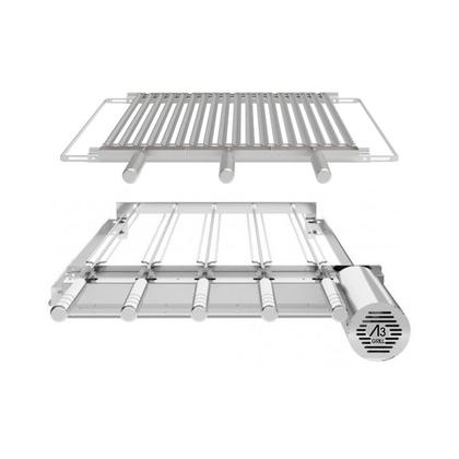 Imagem de Churrasqueira Giratória Ajustável para 5 Espetos Inox com Suporte Ajustável e 3 Grelhas Argentinas