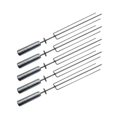 Imagem de Churrasqueira Giratória Ajustável para 5 Espetos Inox com Suporte Ajustável e 3 Grelhas Argentinas