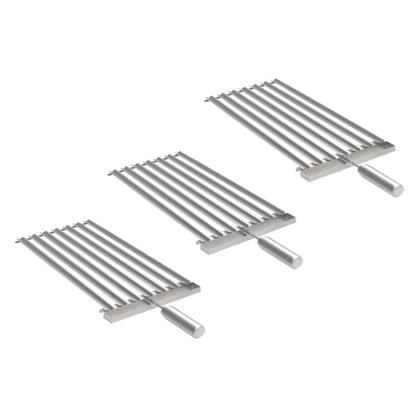 Imagem de Churrasqueira Giratória Ajustável para 5 Espetos Inox com Suporte Ajustável e 3 Grelhas Argentinas