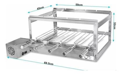 Imagem de Churrasqueira Giratoria Gira Grill 5 Espetos Inox