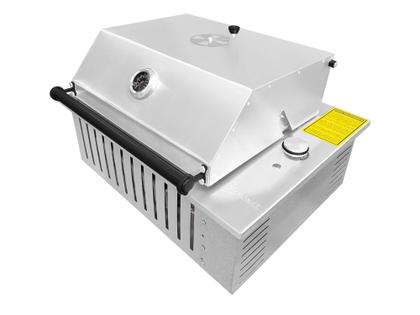 Imagem de Churrasqueira gourmet com tampa a gás inox uruguaia
