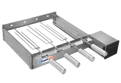 Imagem de Churrasqueira Grill Baixo 4 Espetos Giratório Inox Motor Weg