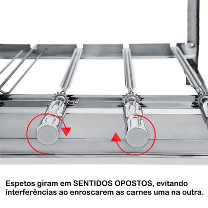 Imagem de Churrasqueira Grill Rotativa The Grill Inox - 3 Espetos Giratórios