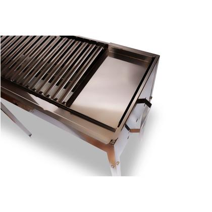 Imagem de Churrasqueira Inox Alta Com Grelha Argentina Mais Chapa Inox