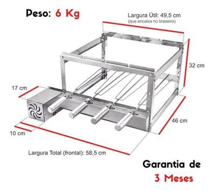 Imagem de Churrasqueira Inox Grill Gira 4 Espetos Bivolt