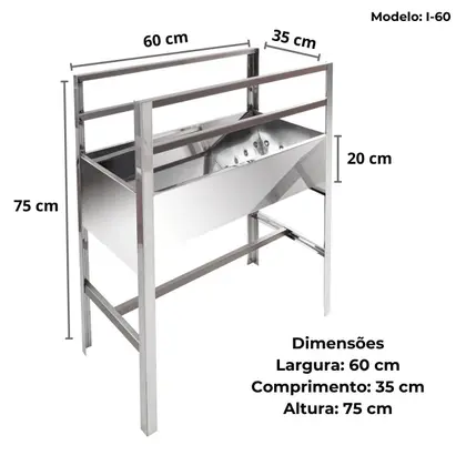 Imagem de Churrasqueira Inox portátil Grande Familia Acompanha Grelha Inox I60
