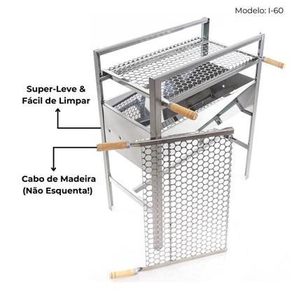 Imagem de Churrasqueira Inox portátil Grande Familia Acompanha Grelha Inox I60