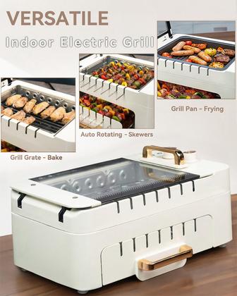 Imagem de Churrasqueira interna Kabob Skewers Grill XHJ Electric 3 em 1 sem fumaça